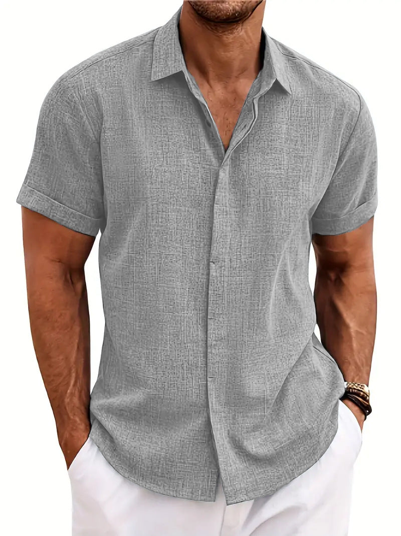 Chemise à manches courtes structurée pour hommes avec boutons Chic und Stil
