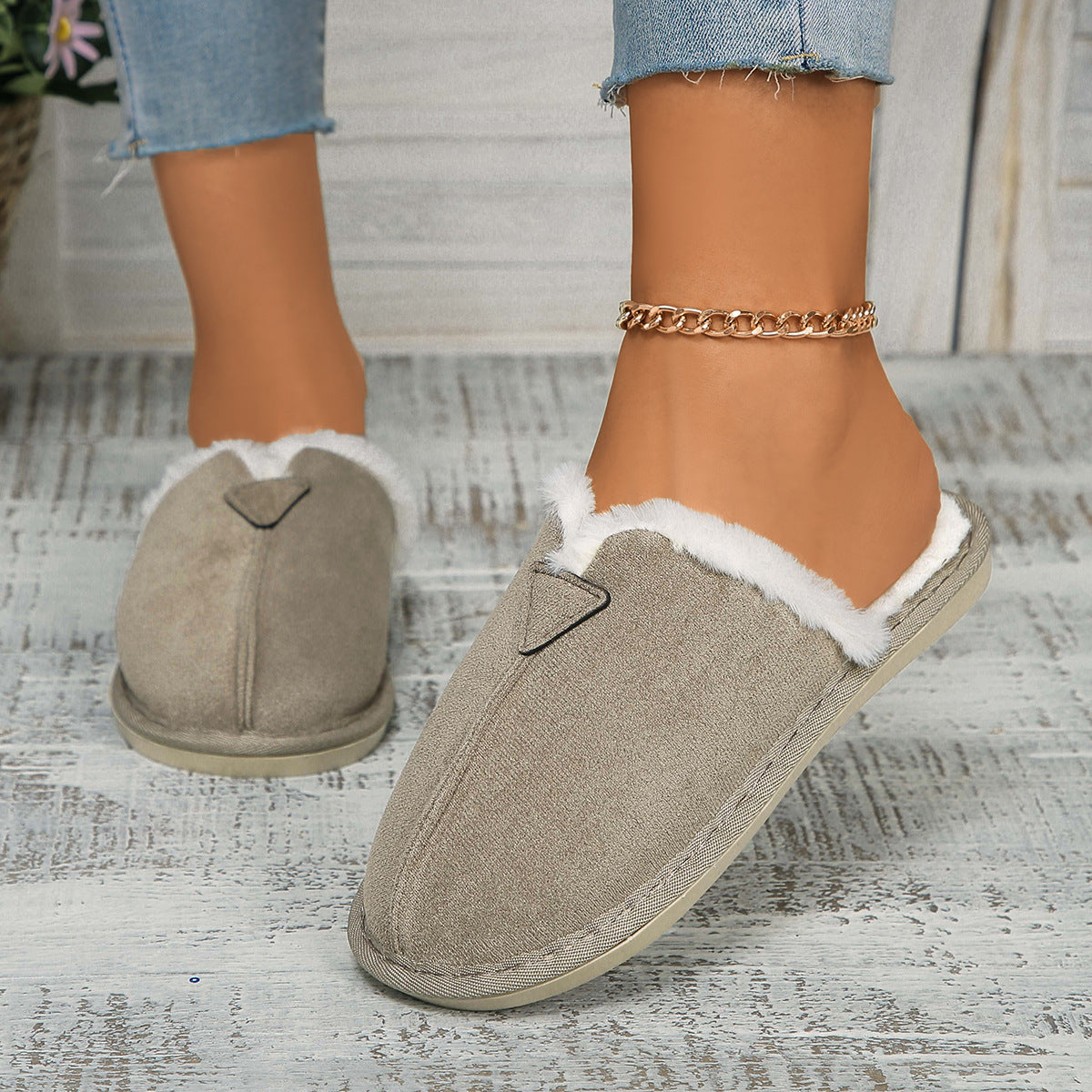 Chaussons pour dames avec doublure douillette et semelle antidérapante Chic und Stil