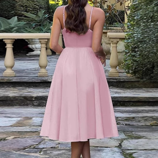 Robe midi élégante pour femme avec bustier intégré et jupe volumineuse Chic und Stil