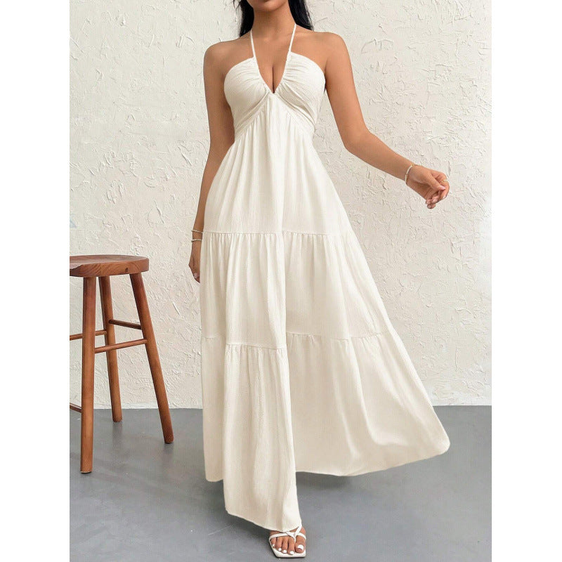 Robe maxi à dos nu en couches Chic und Stil pour femmes