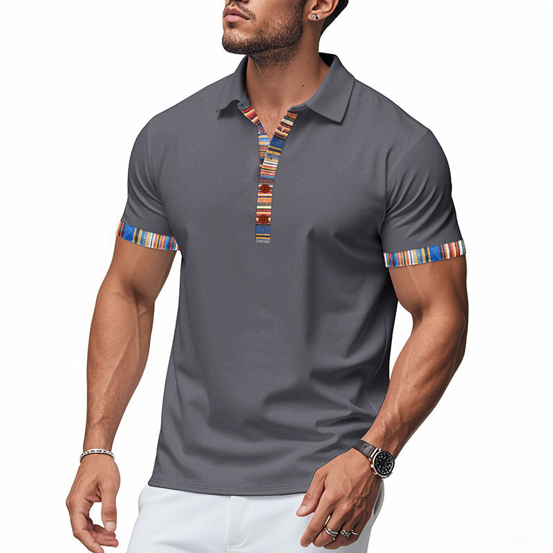 Hommes Polo-Shirt avec col coloré et aspect structuré Chic und Stil