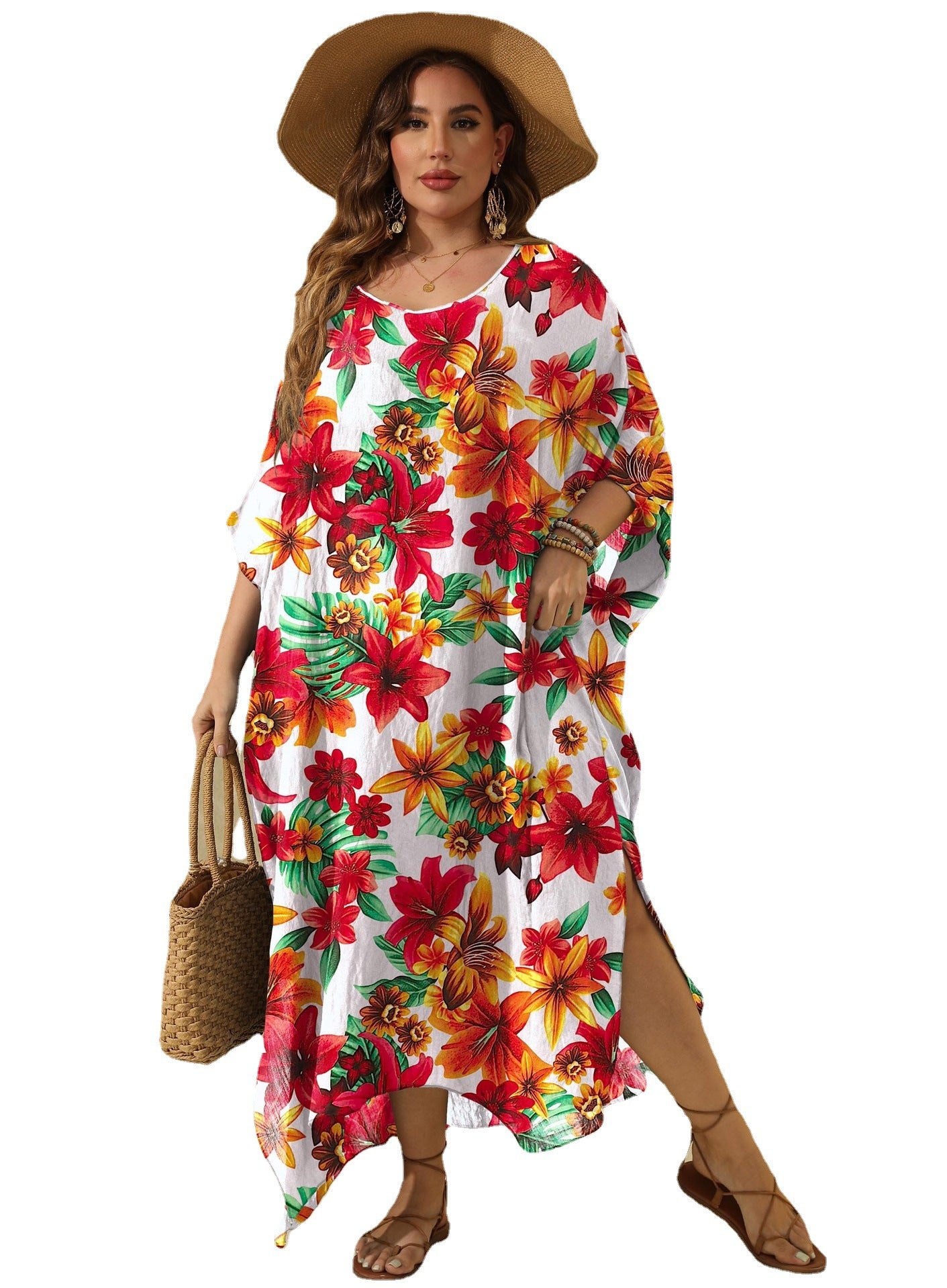 Robe maxi de couverture floral pour femmes Chic und Stil