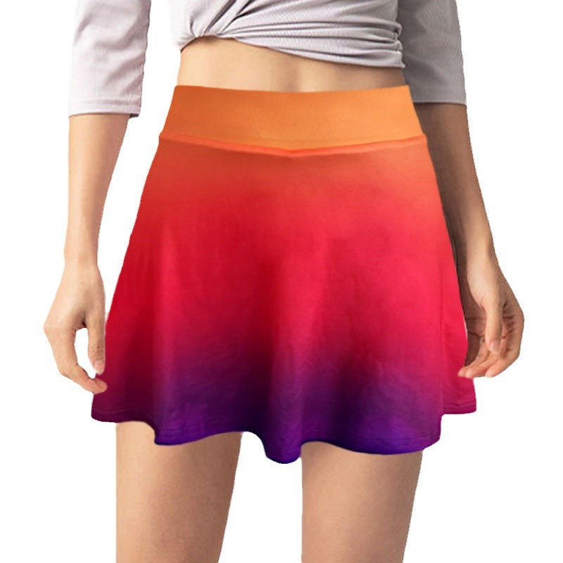Jupe patineuse pour femmes avec dégradé de couleur fluide et ceinture élastique confortable Chic und Stil