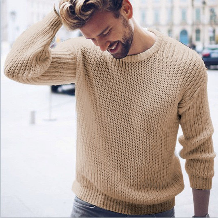 Pull en grosse maille pour homme avec un motif en côtes moderne et une coupe décontractée Chic und Stil