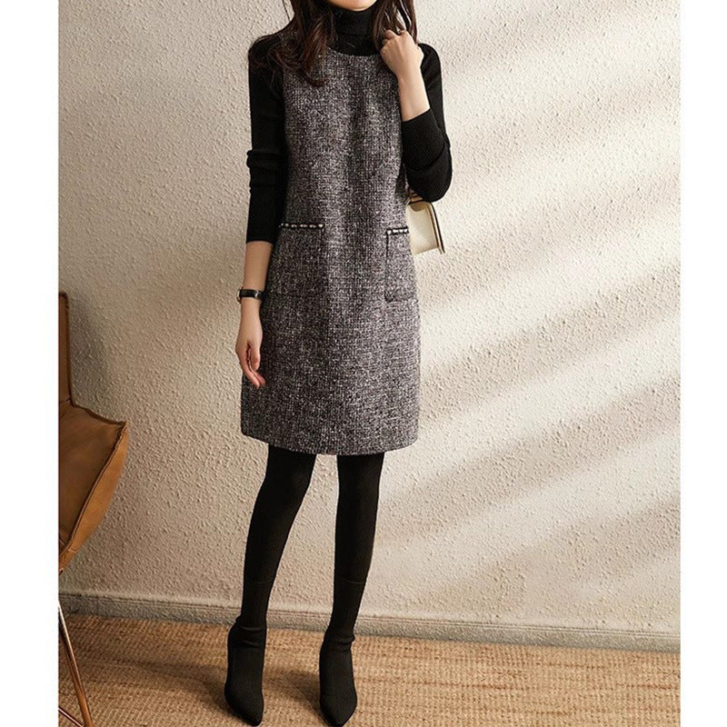Robe shift texturée pour femme avec poches Chic und Stil