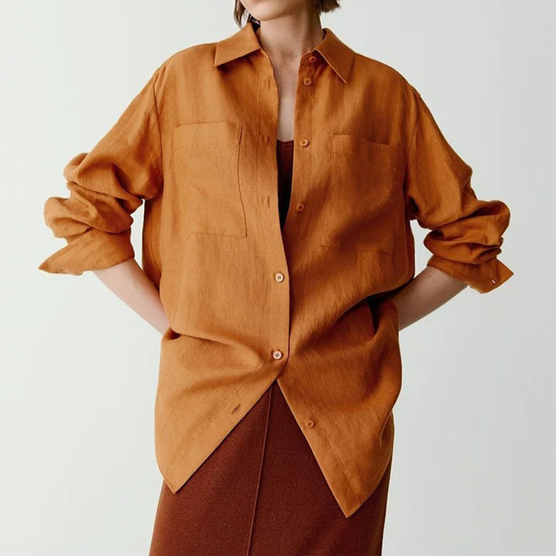 Chemise en lin légère à boutons pour femmes Chic und Stil