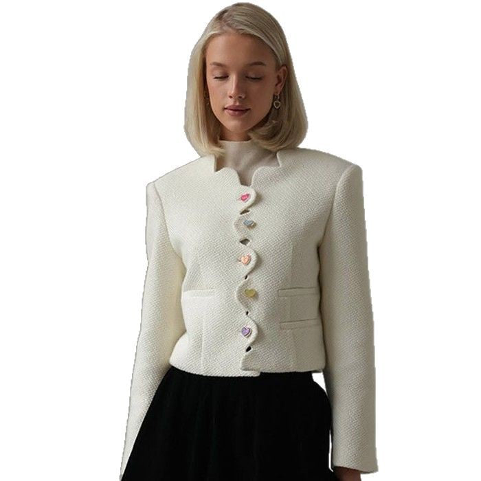 Dames elegante structure jacket met gekleurde knopen Chic und Stil