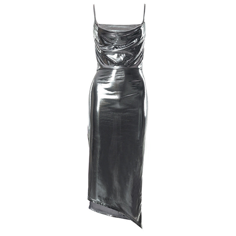 Robe portefeuille élégante pour femmes en matériau brillant Chic und Stil