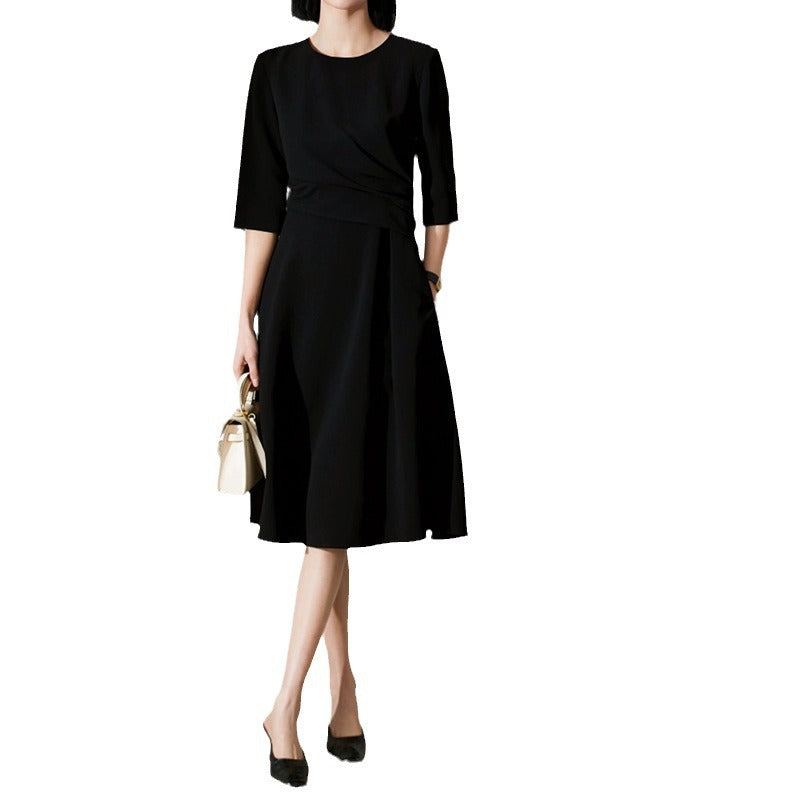 Robe midi élégante à torsion avant pour femme Chic und Stil