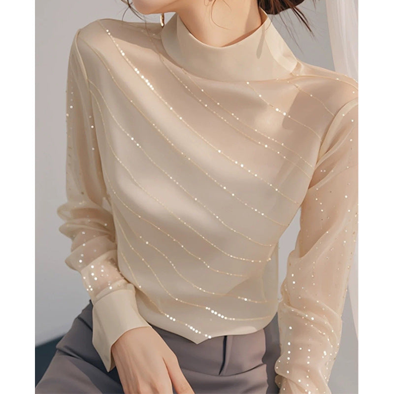 Chemisier transparent élégant pour femmes avec détails embellis Chic und Stil