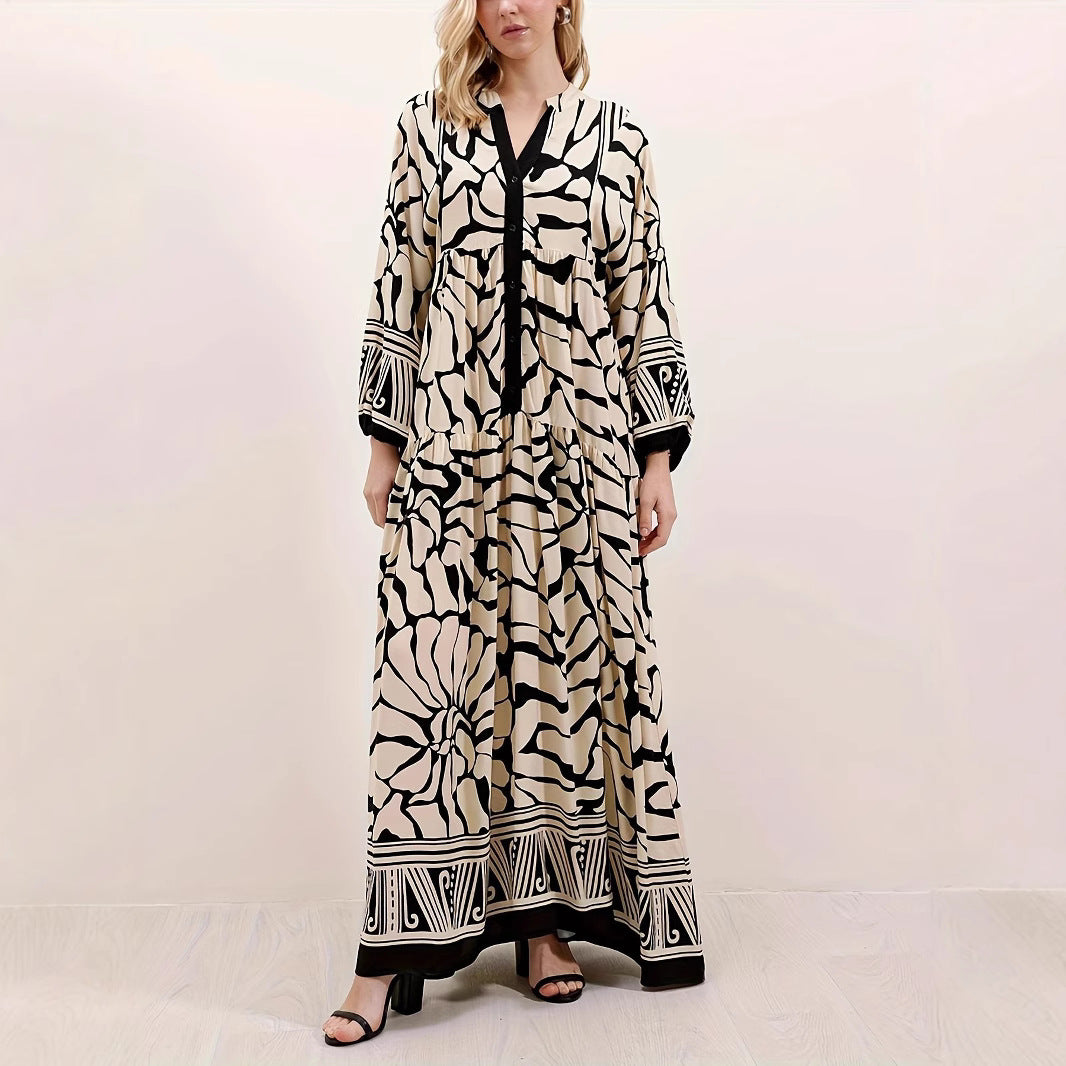 Robe maxi boho pour femmes avec design floral Chic und Stil