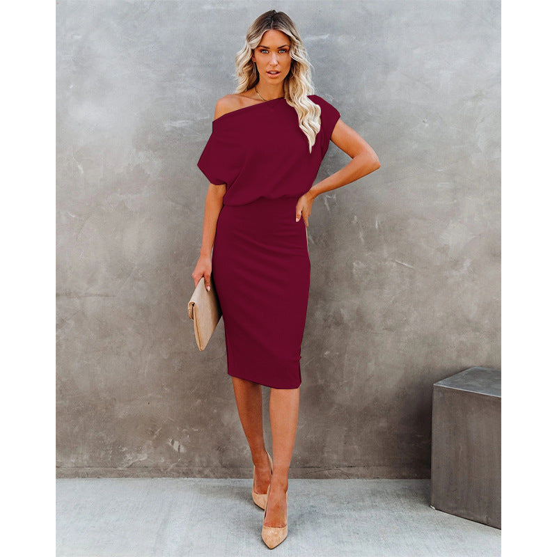 Robe midi off-shoulder pour femmes avec coupe bodycon Chic und Stil