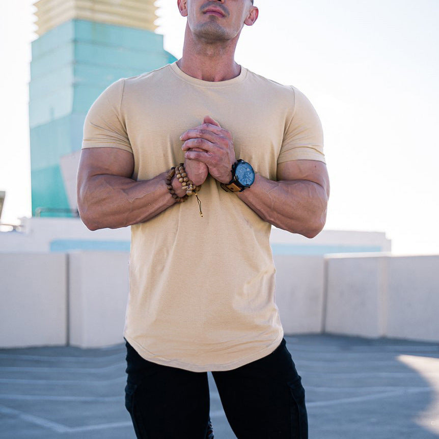 T-shirt slim fit pour hommes en matériau respirant Chic und Stil