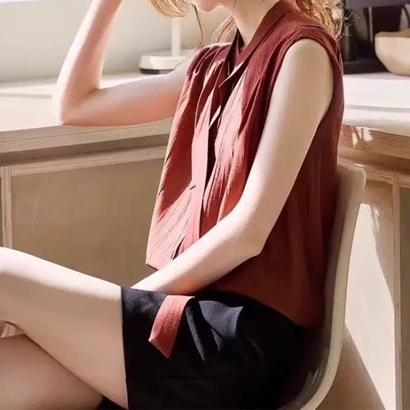 Blouse sans manches à nœud pour femme Chic und Stil