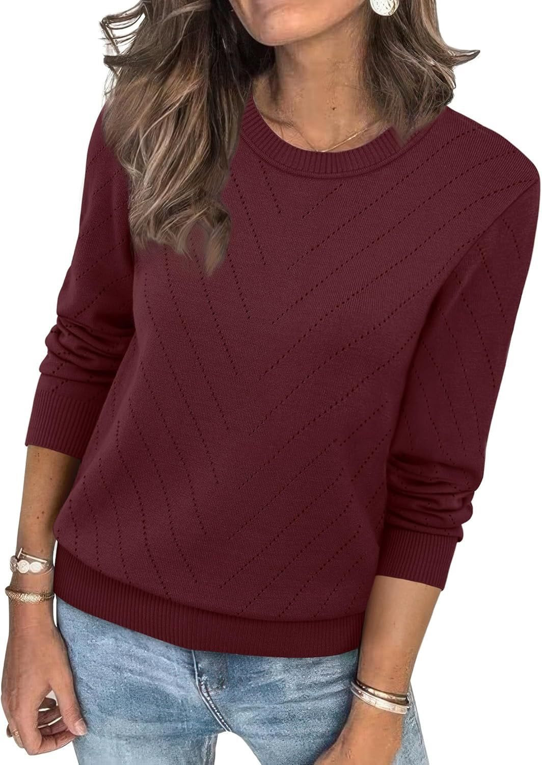 Dames Pull à la mode avec motif zigzag structuré et coupe décontractée Chic und Stil