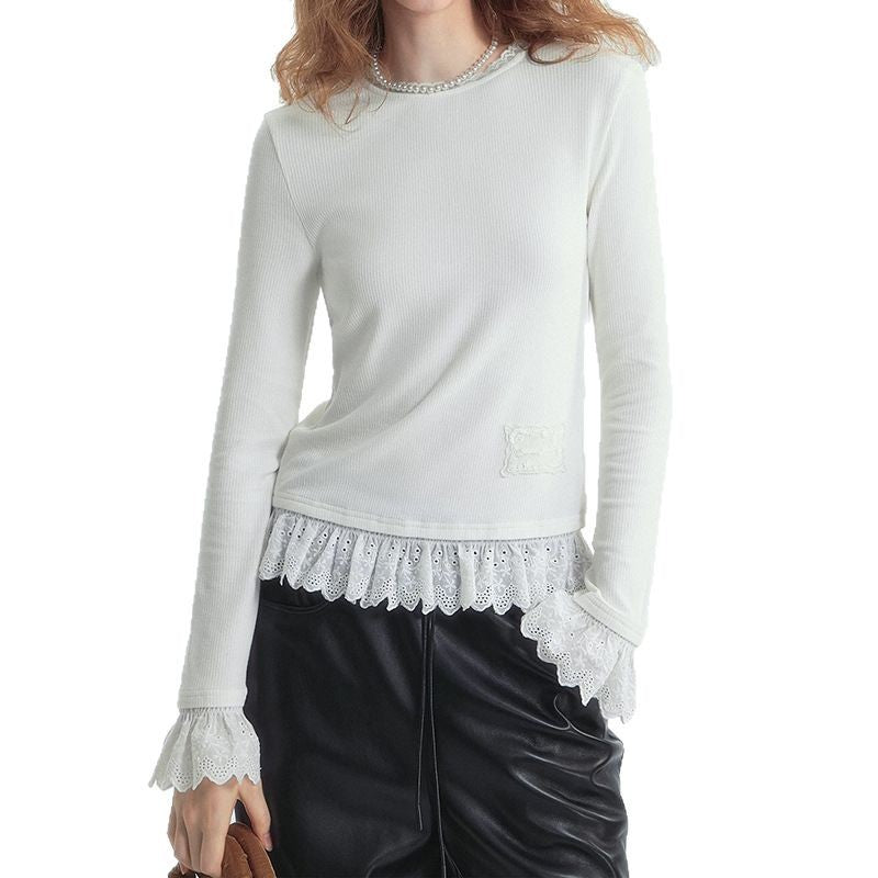 Haut à manches longues avec lace Chic und Stil