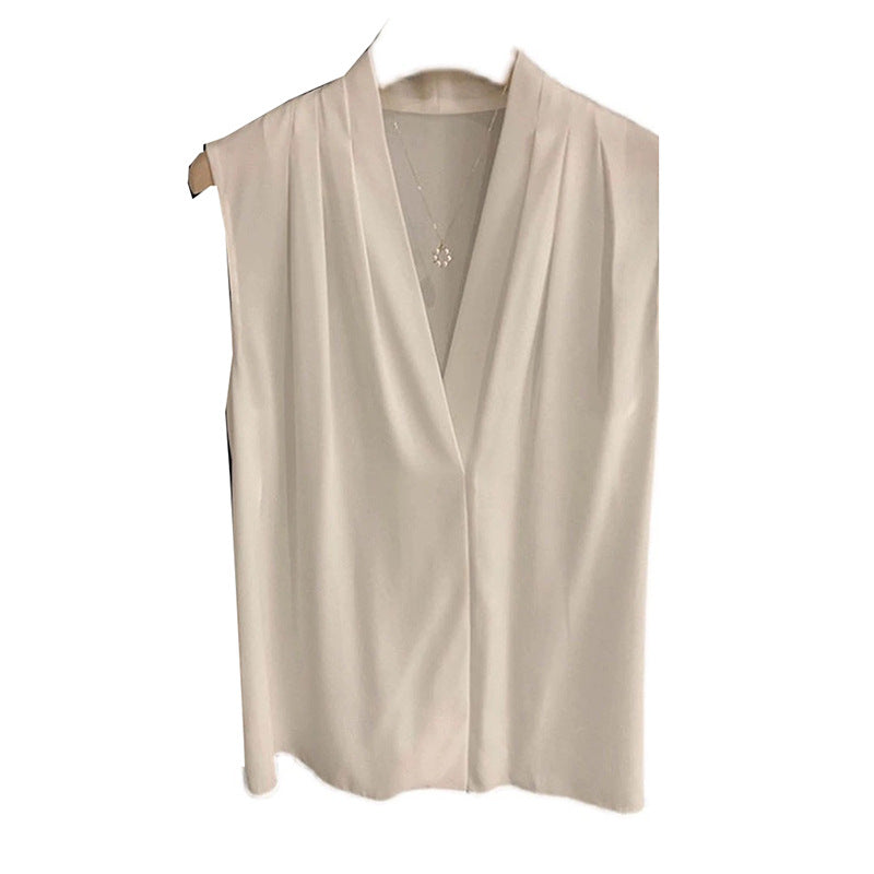 Blouse sans manches en soie élégante pour femmes Chic und Stil