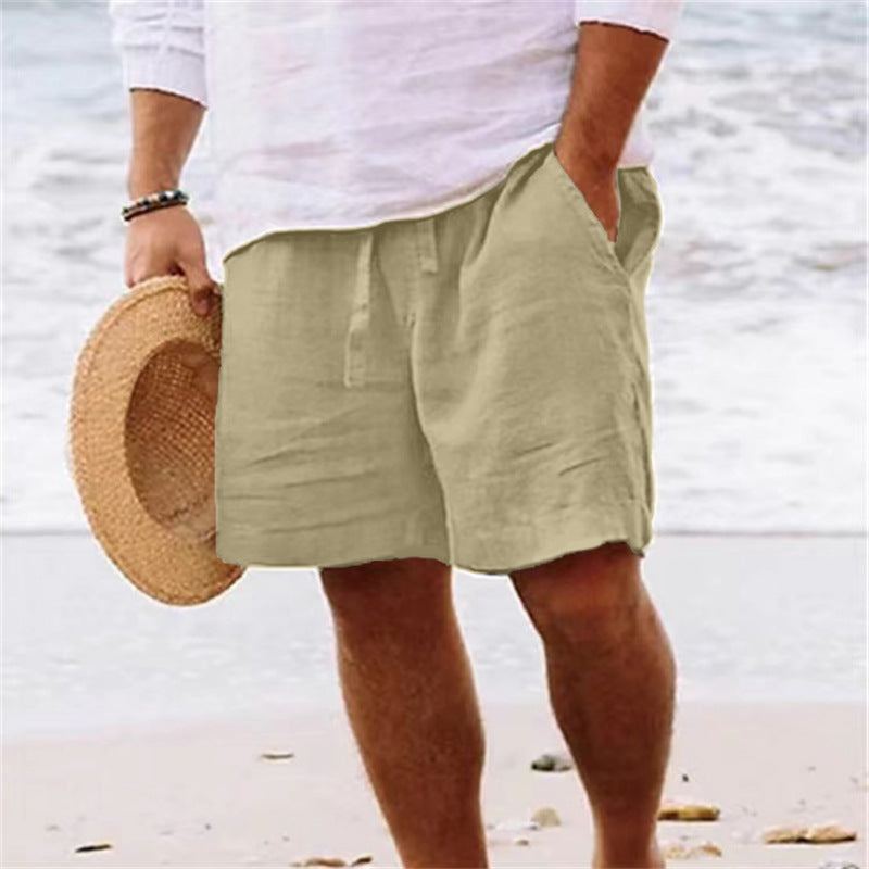Shorts en lin légers pour hommes avec taille élastique et poches latérales pratiques Chic und Stil