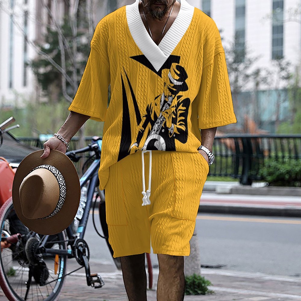 T-shirt décontracté à manches courtes pour hommes et shorts au design urbain Chic und Stil