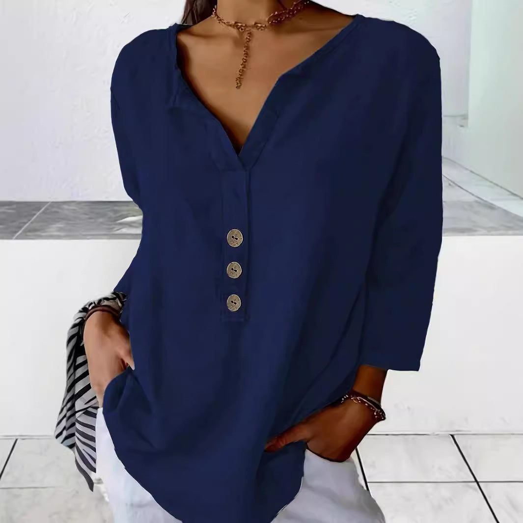 Chemise blouse pour femmes avec patte de boutonnage décontractée Chic und Stil