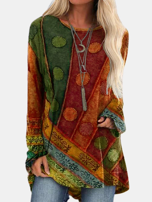 Chemise à manches longues décontractée pour femmes avec motif coloré Chic und Stil