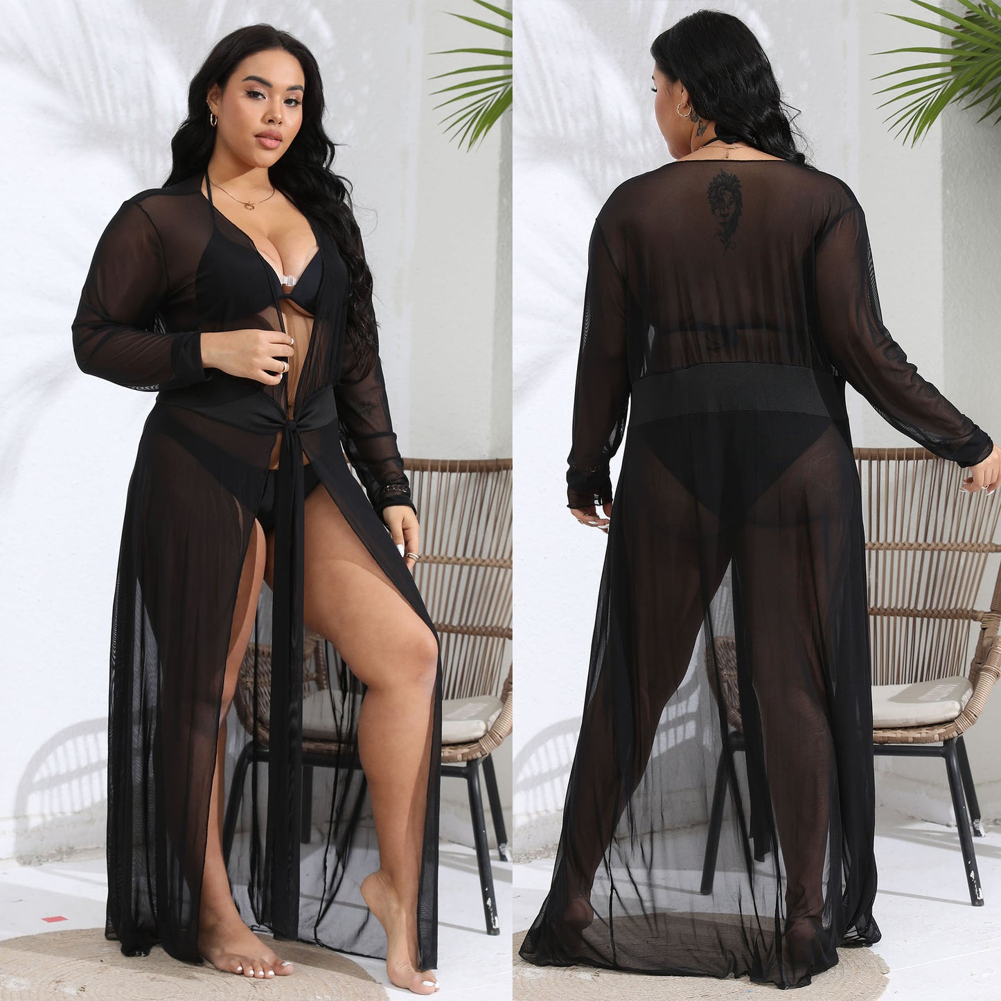 Robe de bain en mesh transparent pour femmes Chic und Stil