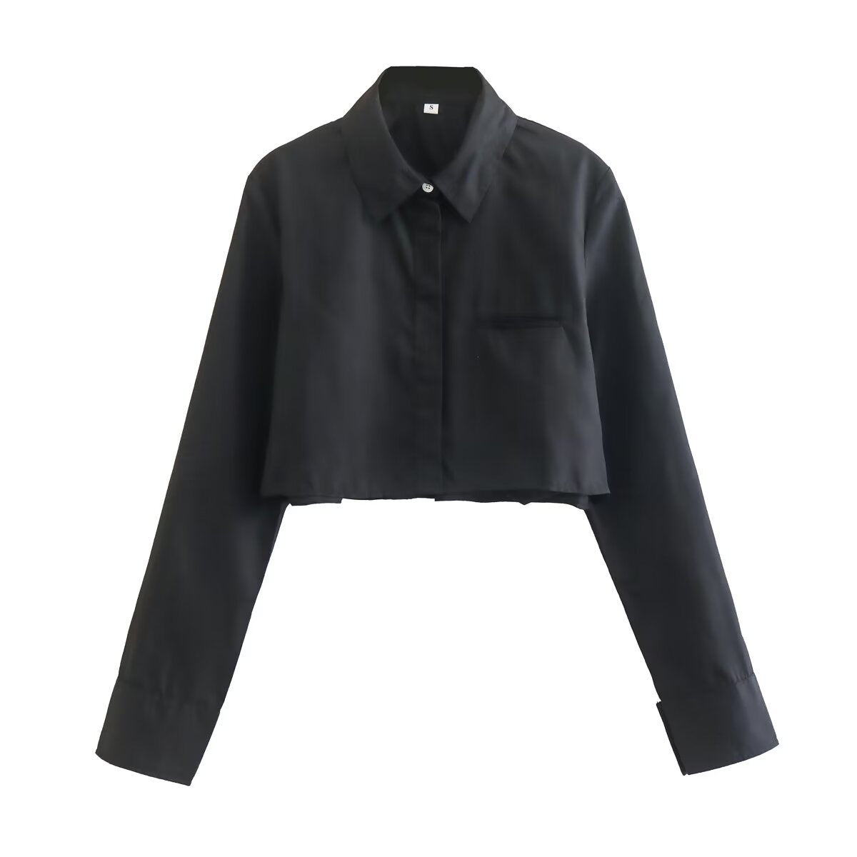 Blouse cropped pour femmes avec col classique et poches poitrine pratiques Chic und Stil