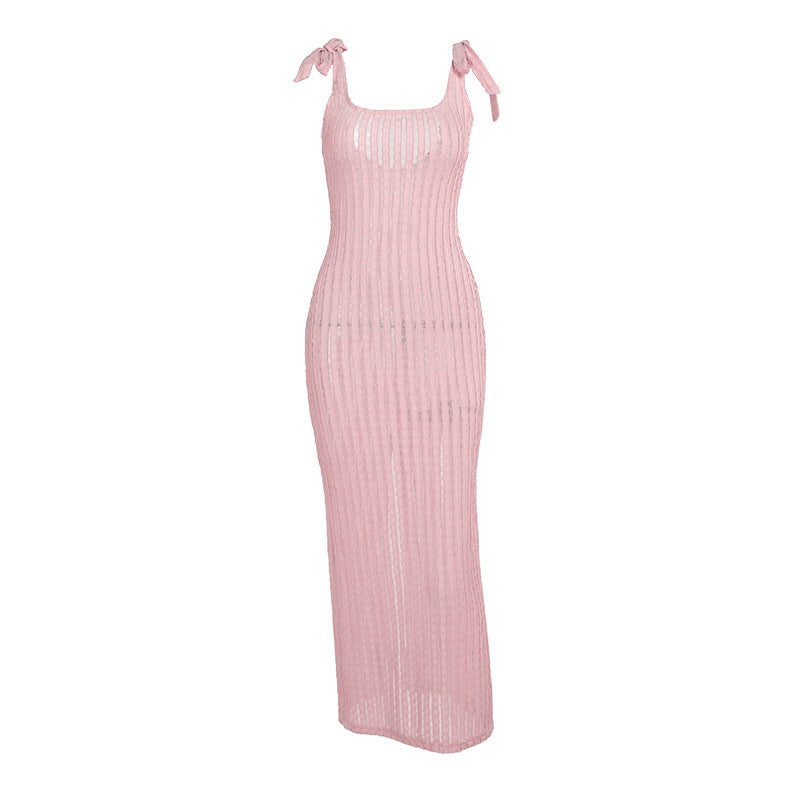Dames Robe maxi côtelée sophistiquée Chic und Stil