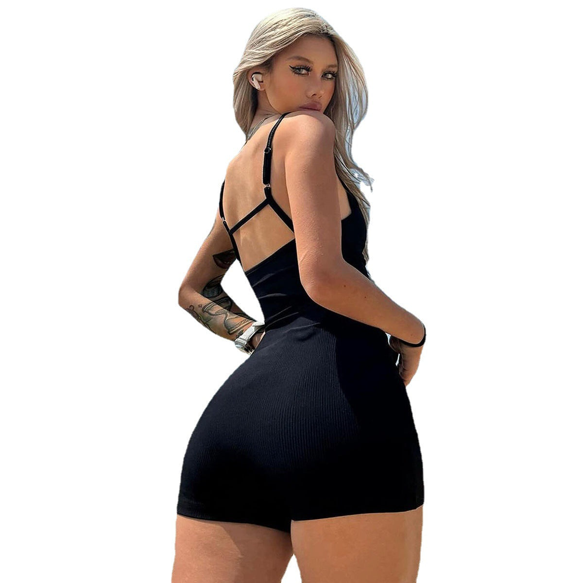 Top en rib pour femmes avec bretelles spaghetti Chic und Stil