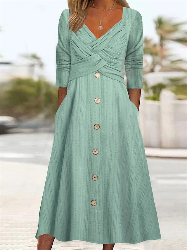 Robe maxi à boutons pour femmes avec détail de haut croisé Chic und Stil