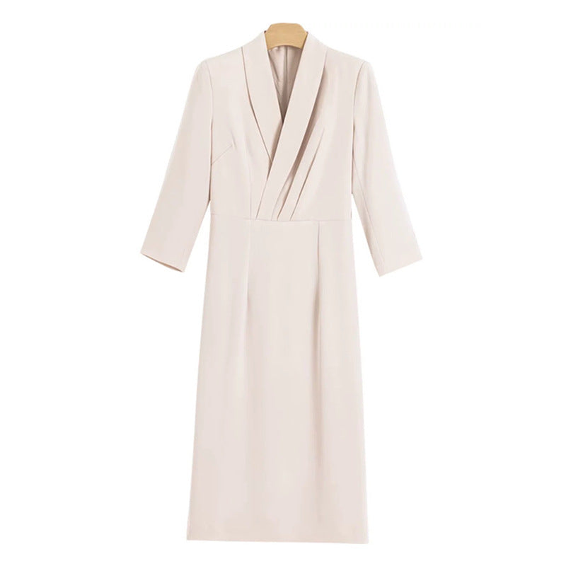 Robe portefeuille midi élégante pour femmes Chic und Stil