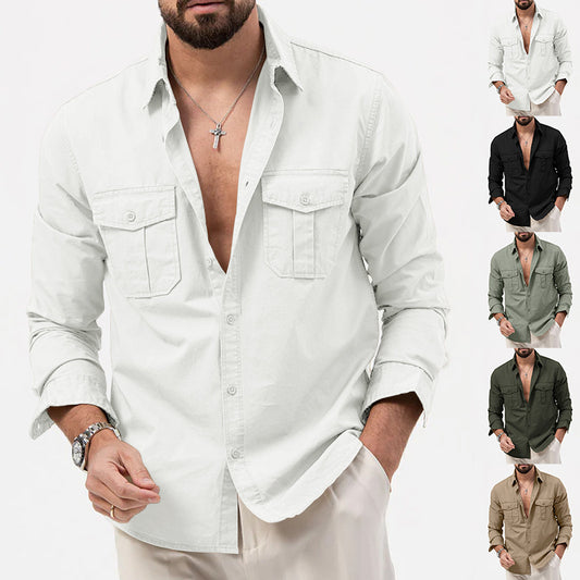Chemise à manches longues pour hommes avec poches poitrine et coupe moderne Chic und Stil