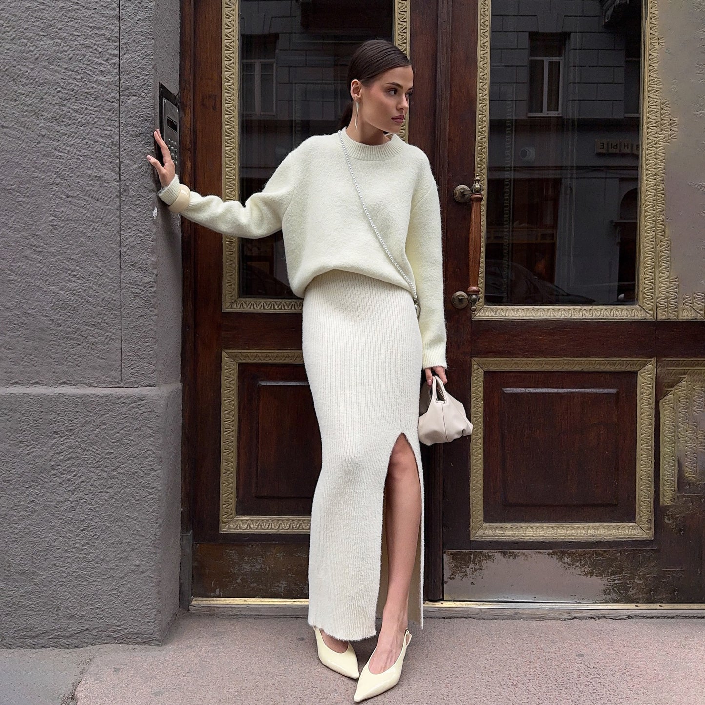 Femmes Pull-Jupe-Ensemble Chic und Stil