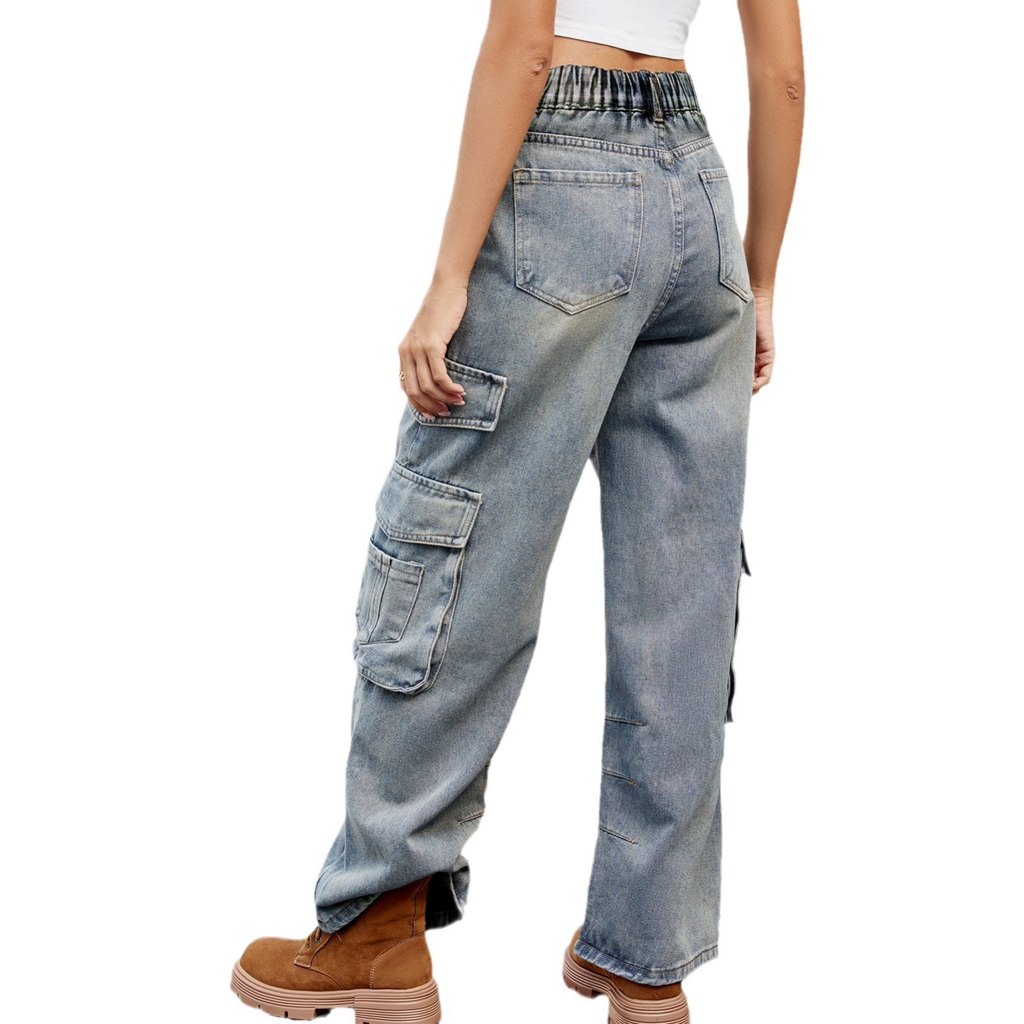 Feminine cargo pants in a relaxed, wide fit with practical side pockets Chic und Stil