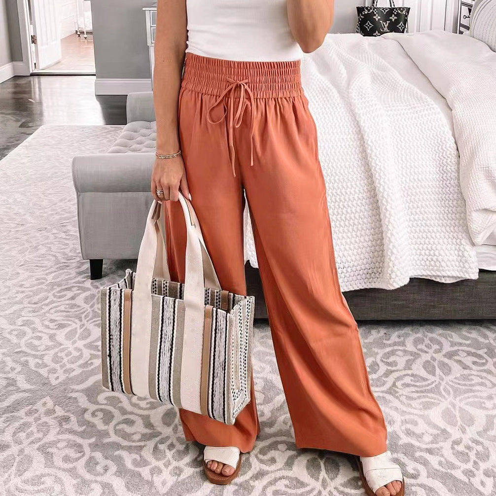 Pantalon de loisirs ample pour femmes avec taille élastique et cordon de serrage ajustable Chic und Stil
