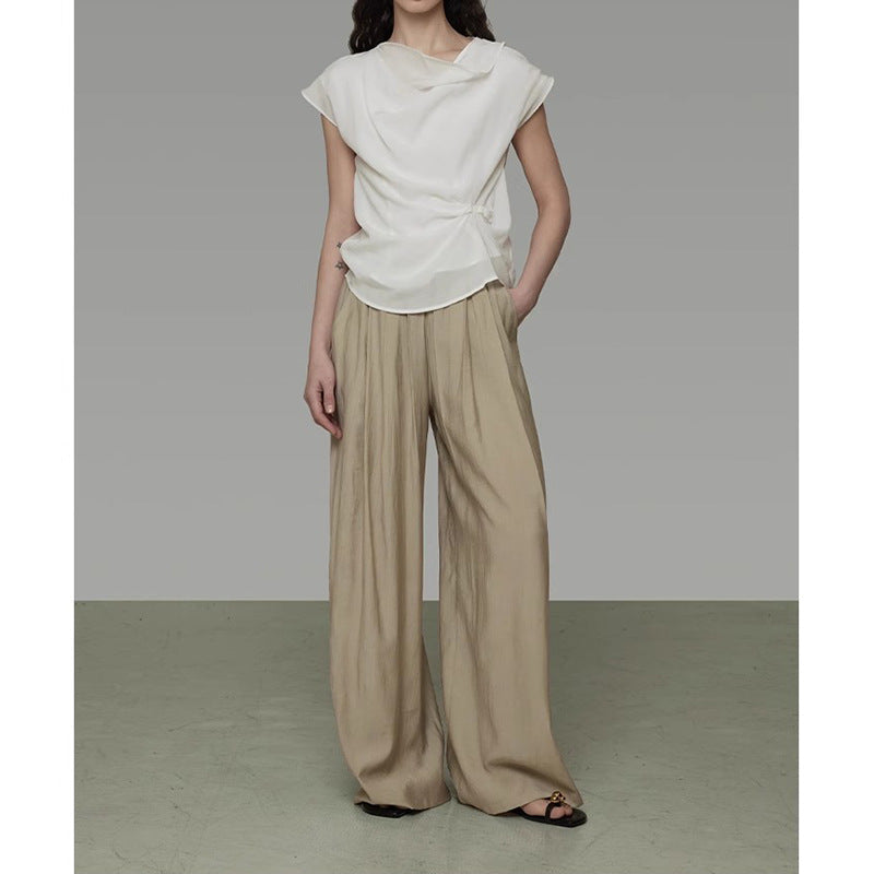 Blouse nouée drapée pour femmes Chic und Stil