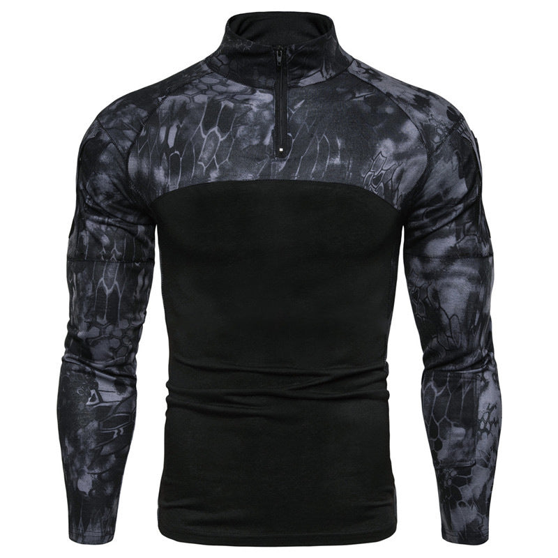 Pull fonctionnel pour hommes avec zip partiel et design camouflage moderne Chic und Stil