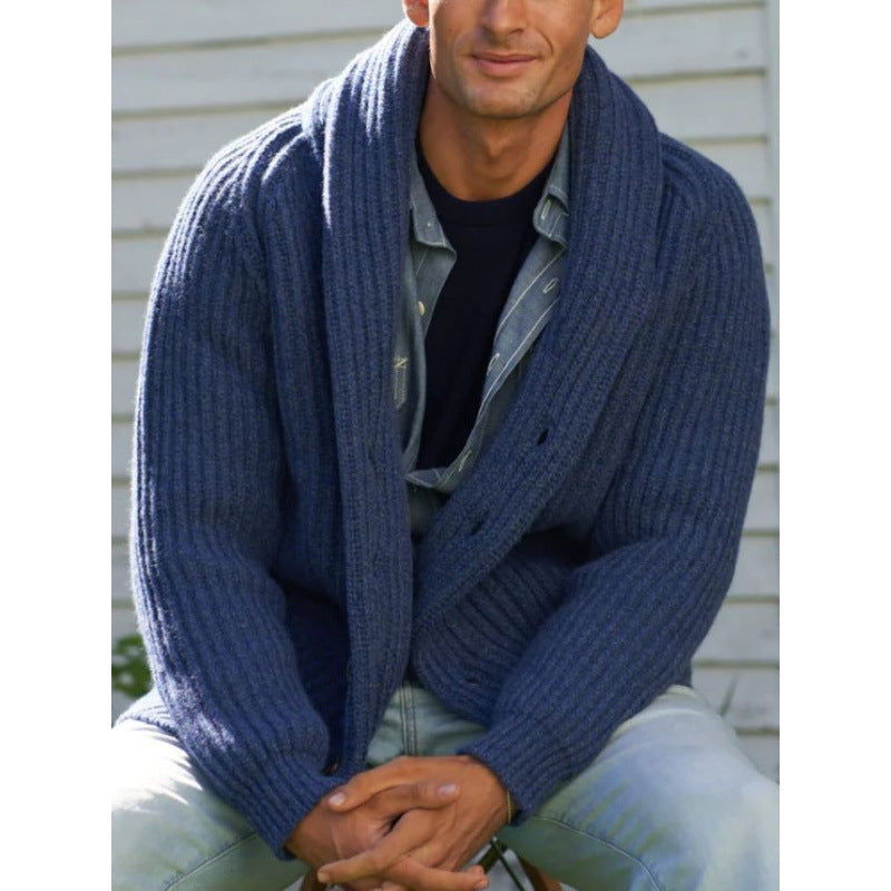 Cardigan en tricot pour hommes avec revers drapé Chic und Stil