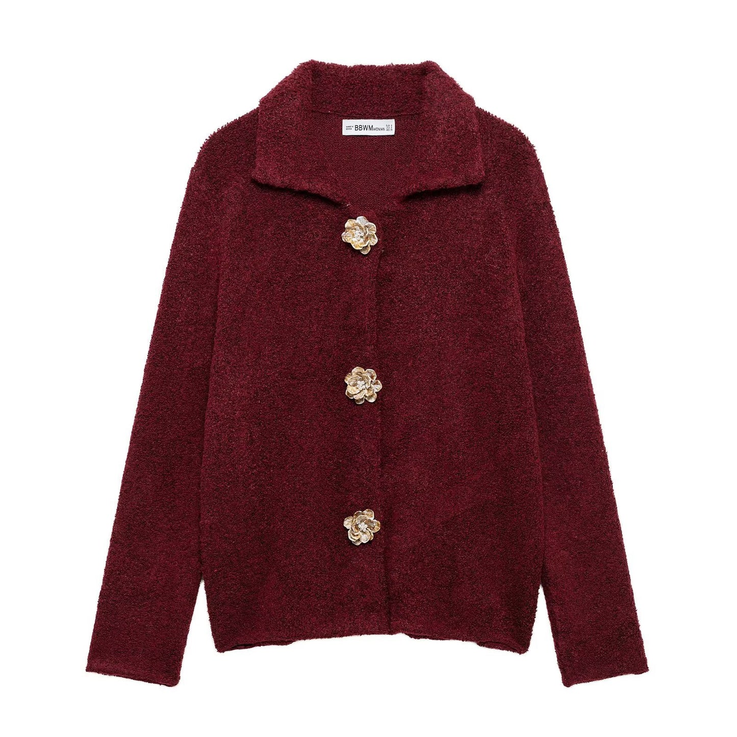 Dames Douillette Fluffy Veste avec Boutons Décoratifs Chic und Stil