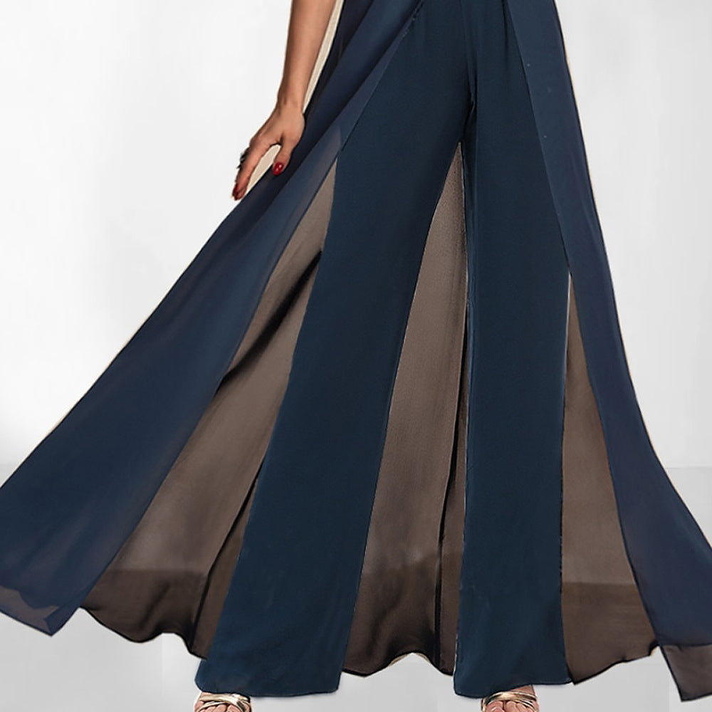 Chic und Stil Women's Flowing Chiffon Evening Jumpsuit