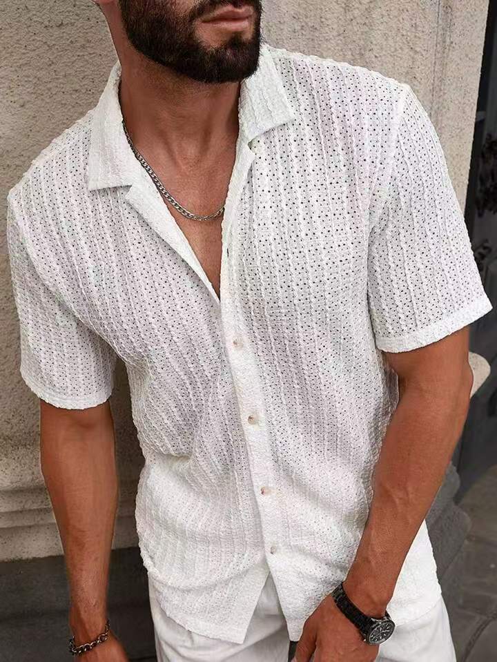 Chemise décontractée à manches courtes structurée pour hommes Chic und Stil