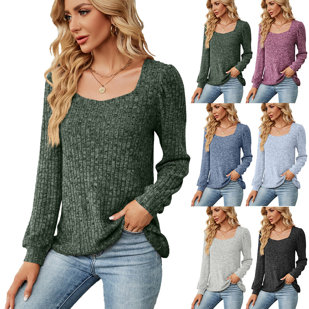 Dames pull confortable en tricot fin texturé avec décolleté large Chic und Stil