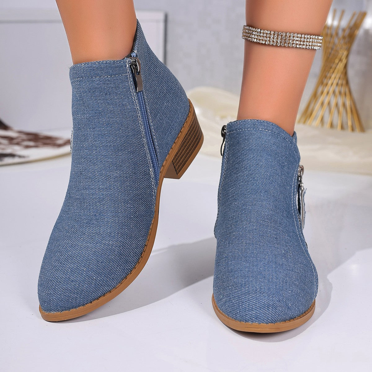 Bottines pour femmes avec un élégant motif léopard et une fermeture éclair élégante Chic und Stil