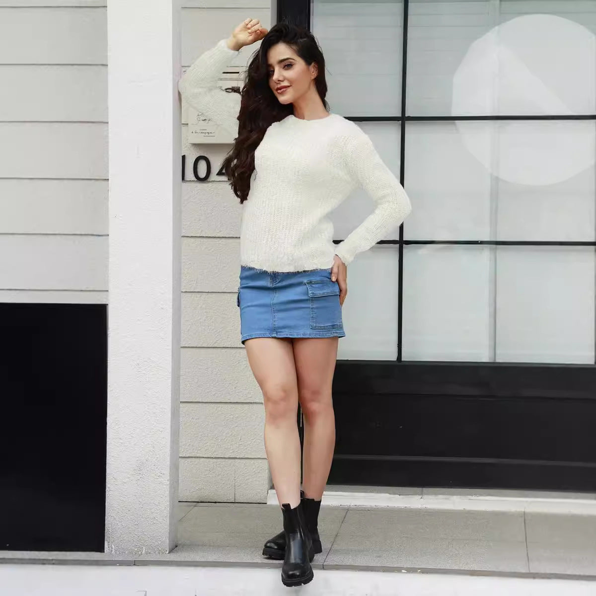 Pull luxueux pour femmes avec un motif tricot doux Chic und Stil