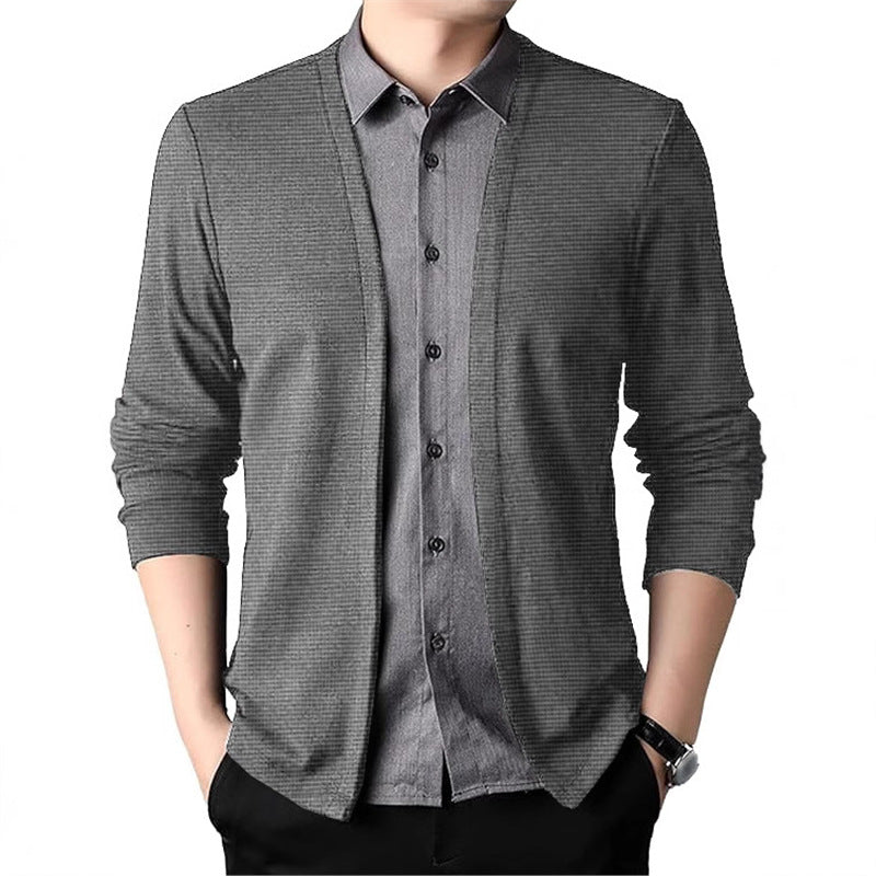 Cardigan pour hommes structuré avec bords ouverts Chic und Stil