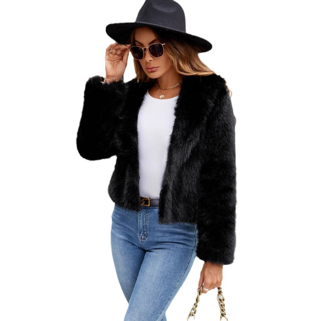Dames Élégante et tendance Veste en fausse fourrure Chic und Stil