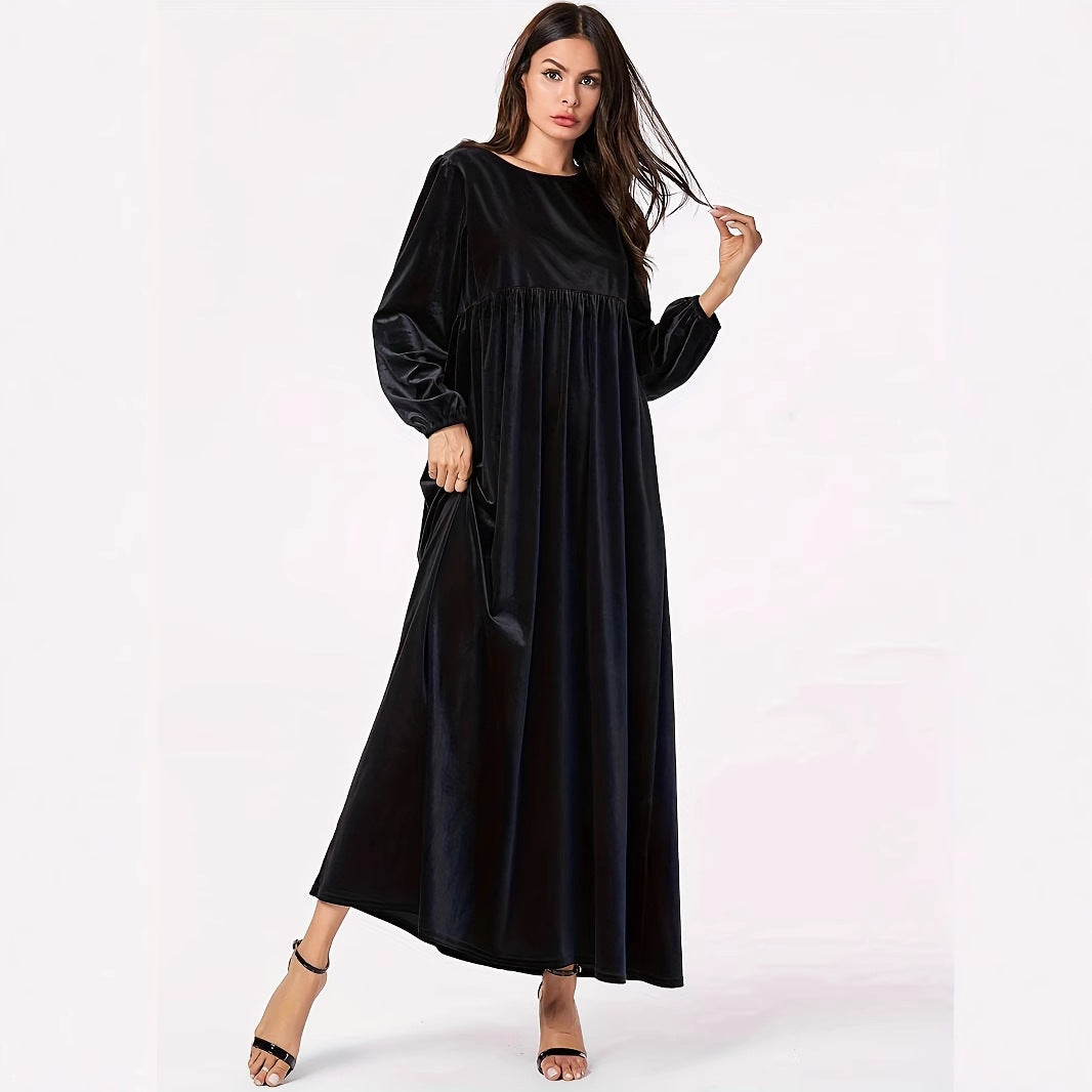 Robe maxi pour femmes en velours luxueux avec élégant drapé Chic und Stil