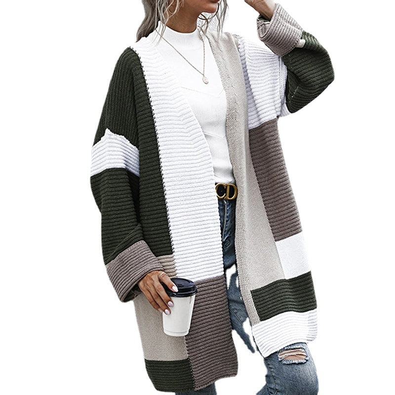 Dames cardigan à manches longues avec design en blocs tendance et coupe décontractée Chic und Stil