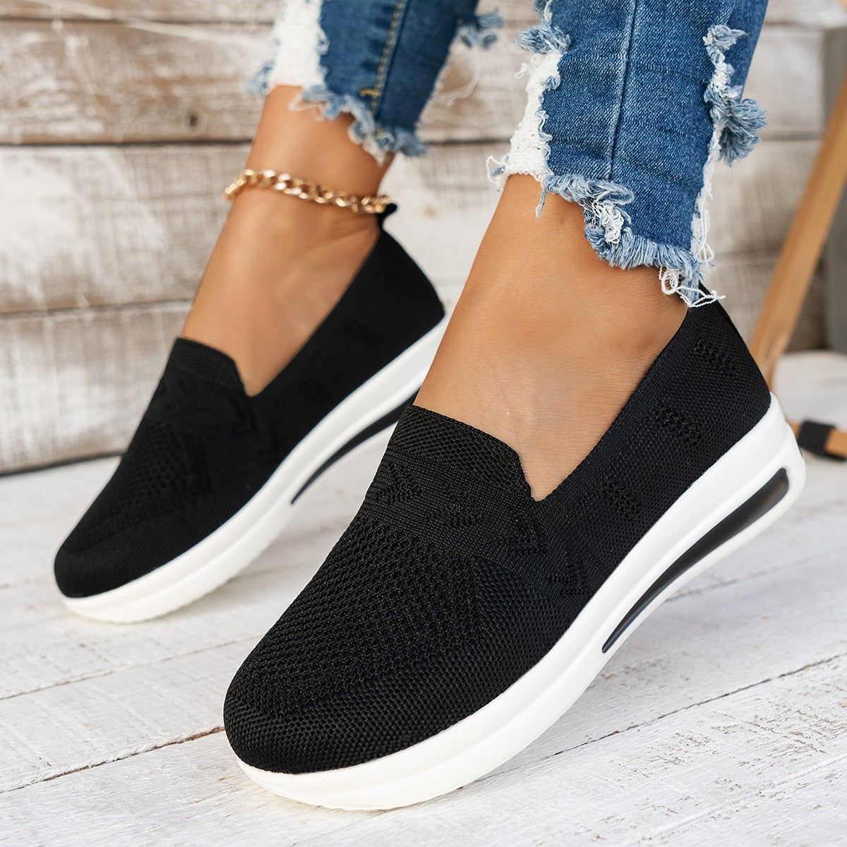 Baskets à enfiler pour femmes avec dessus en mesh respirant et semelle rembourrée Chic und Stil
