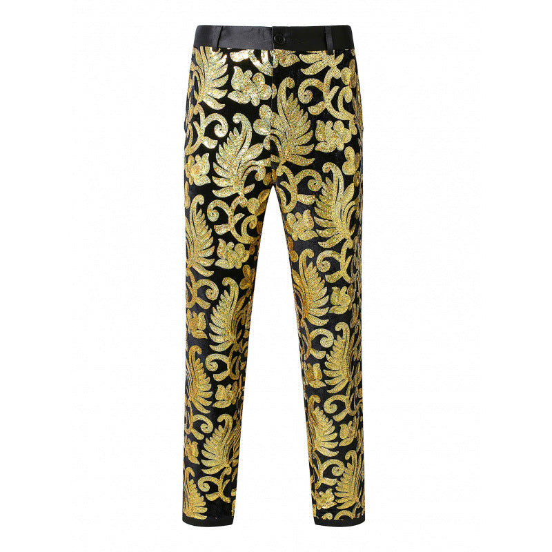 Elegant sequin pants for men with floral design Chic and Style